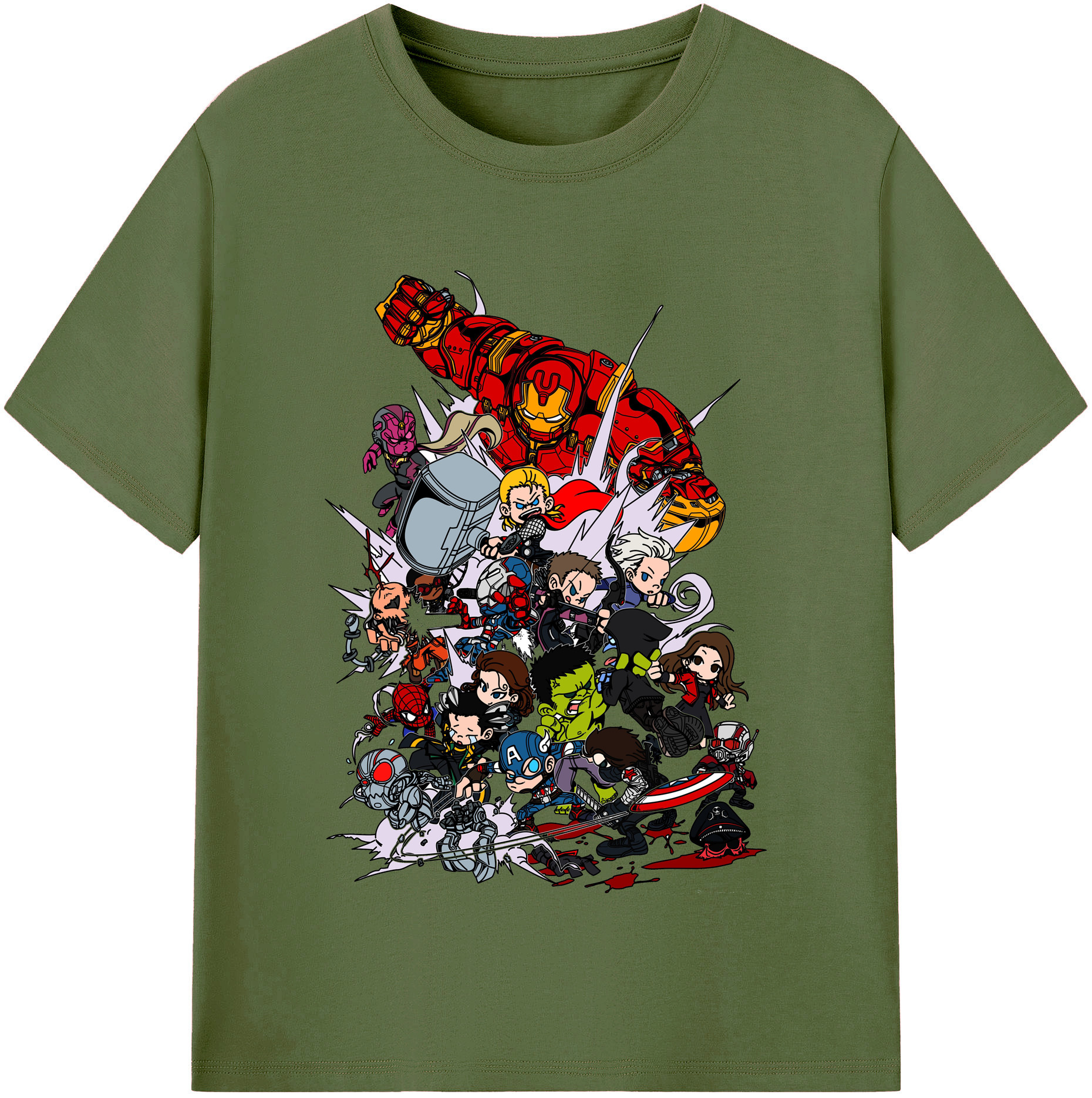 （画像用） アベンジャーズ The Avengers 綿100％半袖Tシャツ（フロントプリント）